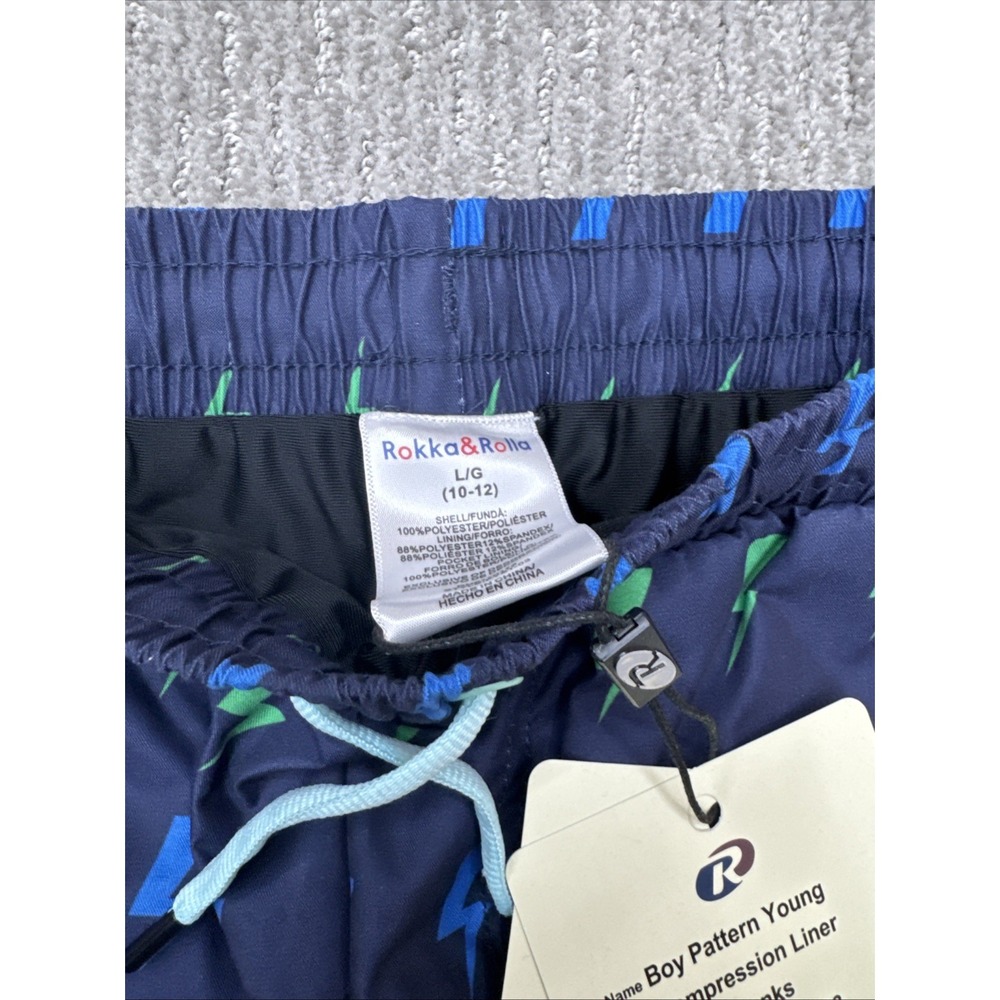 Rokka & Rolla Youth Large Swim Trunks Color Navy Lightning #316 - Picture 6 of 16